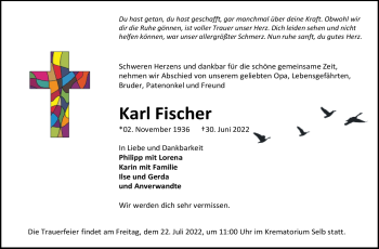 Traueranzeige von Karl Fischer von Frankenpost