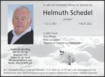 Traueranzeige von Helmuth Schedel von Neue Presse Coburg