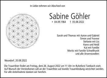 Traueranzeige von Sabine Göhler von Neue Presse Coburg