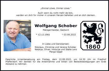 Traueranzeige von Wolfgang Schober von Neue Presse Coburg