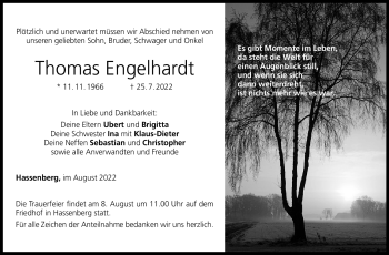 Traueranzeige von Thomas Engelhardt von Neue Presse Coburg