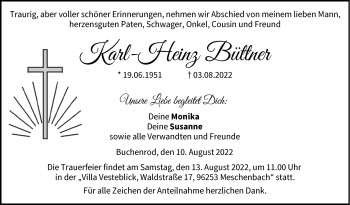 Traueranzeige von Karl-Heinz Büttner von Neue Presse Coburg