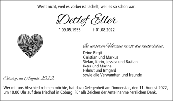 Traueranzeige von Detlef Eller von Neue Presse Coburg