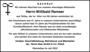 Traueranzeige von Willibald Ramser von Neue Presse Coburg