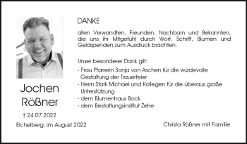 Traueranzeige von Jochen Rößner von Neue Presse Coburg