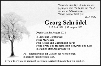 Traueranzeige von Georg Schrödel von Frankenpost