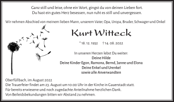 Traueranzeige von Kurt Witteck von Neue Presse Coburg