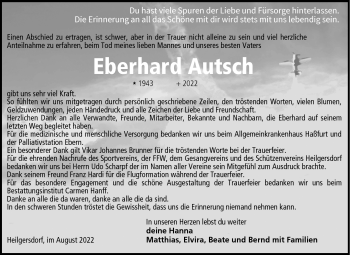 Traueranzeige von Eberhard Autsch von Neue Presse Coburg