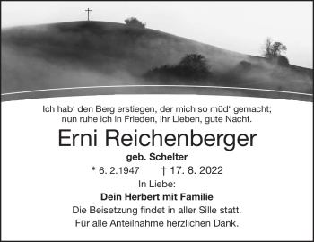 Traueranzeige von Erni Reichenberger von Frankenpost
