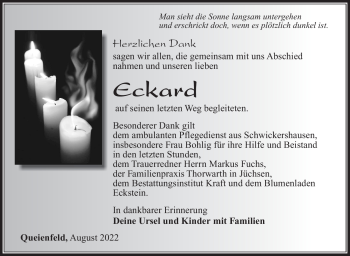 Traueranzeige von Eckard Heß von Südthüringer Presse