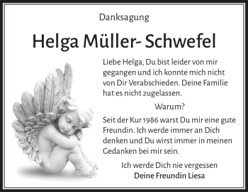 Traueranzeige von Helga Müller-Schwefel von Südthüringer Presse
