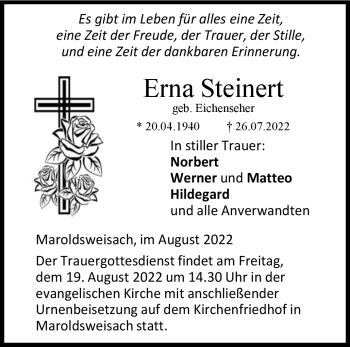 Traueranzeige von Erna Steinert von Neue Presse Coburg