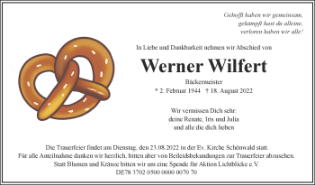 Traueranzeige von Werner Wilfert von Frankenpost