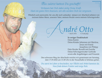 Traueranzeige von André Otto von Südthüringer Presse