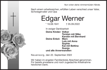 Traueranzeige von Edgar Werner von Neue Presse Coburg