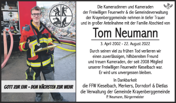 Traueranzeige von Tom Neumann von Südthüringer Presse
