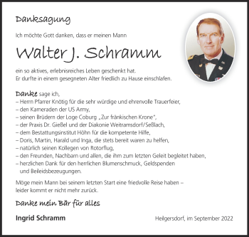 Traueranzeige von Walter Schramm von Neue Presse Coburg