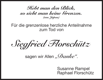 Traueranzeige von Siegfried Florschütz von Neue Presse Coburg