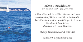 Traueranzeige von Heinz Fleischhauer von Südthüringer Presse