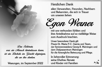 Traueranzeige von Egon Werner von Südthüringer Presse