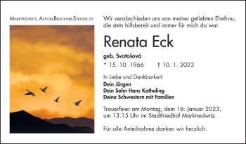 Traueranzeige von Renata Eck von Frankenpost