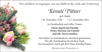 Traueranzeige von Renate Pittner von Frankenpost