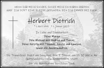 Traueranzeige von Herbert Dietrich von Frankenpost