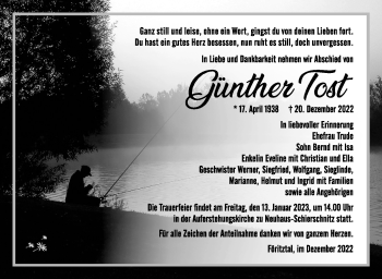 Traueranzeige von Günther Tost von Südthüringer Presse