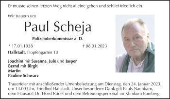 Traueranzeige von Paul Scheja von Neue Presse Coburg