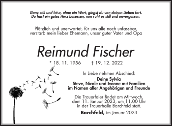 Traueranzeige von Reimund Fischer von Südthüringer Presse