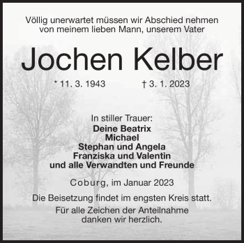 Traueranzeige von Jochen Kelber von Neue Presse Coburg