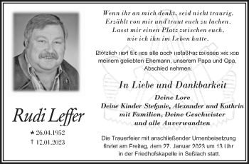 Traueranzeige von Rudi Leffler von Neue Presse Coburg