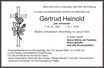 Traueranzeige von Gertrud Heinold von Frankenpost