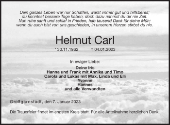 Traueranzeige von Helmut Carl von Neue Presse Coburg