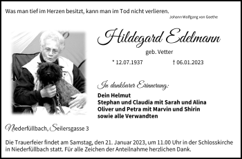Traueranzeige von Hildegard Edelmann von Neue Presse Coburg