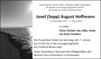 Traueranzeige von Josef Hoffmann von Frankenpost