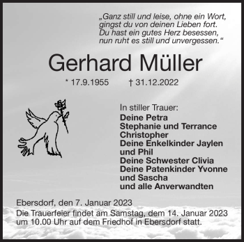 Traueranzeige von Gerhard Müller von Neue Presse Coburg