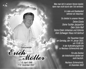 Traueranzeige von Erich Möller von Südthüringer Presse