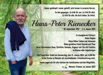 Traueranzeige von Hans-Peter Rienecker von Südthüringer Presse