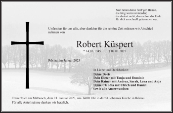Traueranzeige von Robert Küspert von Frankenpost