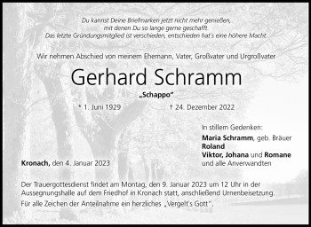 Traueranzeige von Gerhard Schramm von Neue Presse Coburg