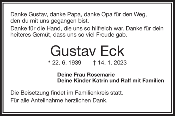 Traueranzeige von Gustav Eck von Frankenpost