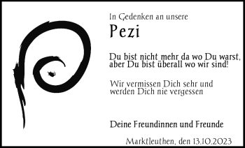Traueranzeige von Pezi  von Frankenpost