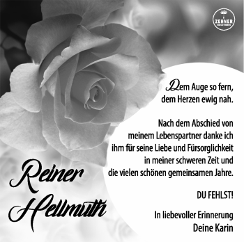 Traueranzeige von Reiner Hellmuth von Südthüringer Presse