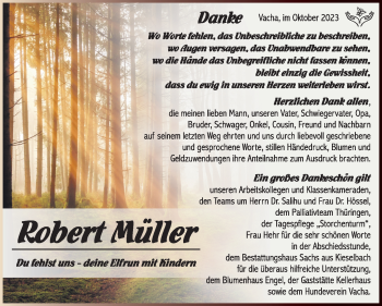 Traueranzeige von Robert Müller von Südthüringer Presse