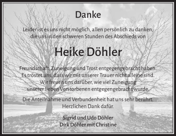 Traueranzeige von Heike Döhler von Neue Presse Coburg