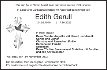 Traueranzeige von Edith Gerull von Neue Presse Coburg