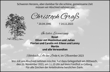 Traueranzeige von Christoph Graß von Neue Presse Coburg