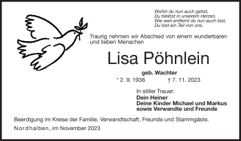 Traueranzeige von Lisa Pöhnlein von Neue Presse Coburg