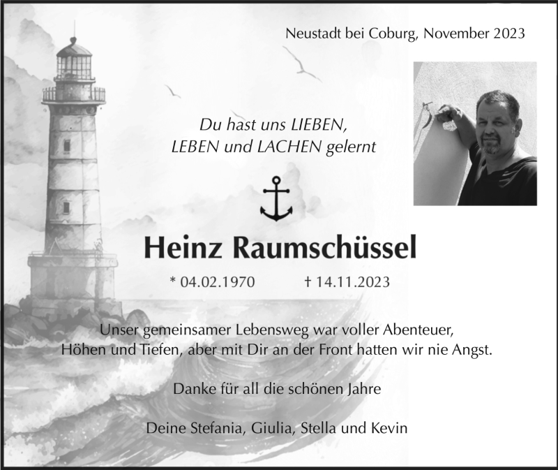  Traueranzeige für Heinz Raumschüssel vom 18.11.2023 aus Neue Presse Coburg